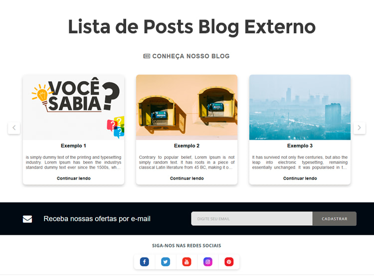 Lista de Posts Blog Externo
