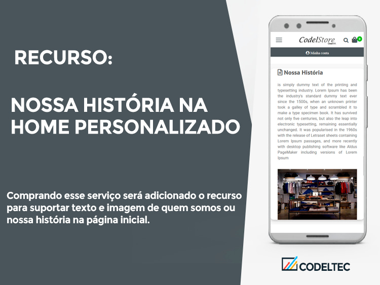 Nossa Historia na Home Personalizado