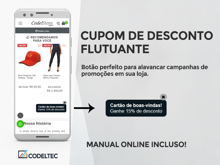 Cupom de Desconto Flutuante